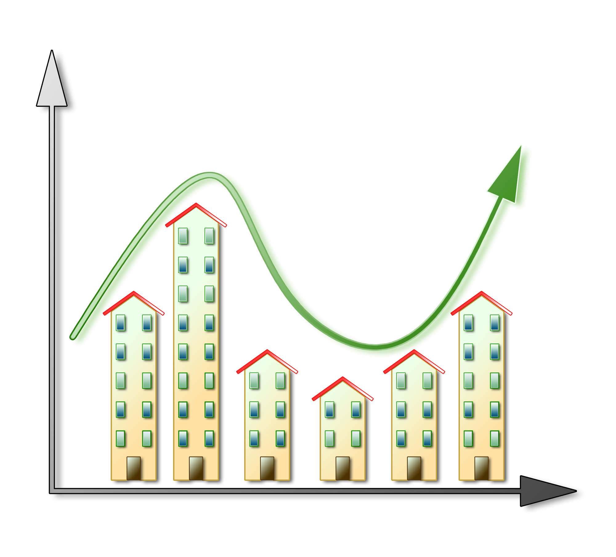 Fluctuation of the housing market - real estate market concept